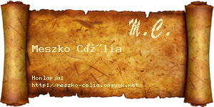 Meszko Célia névjegykártya